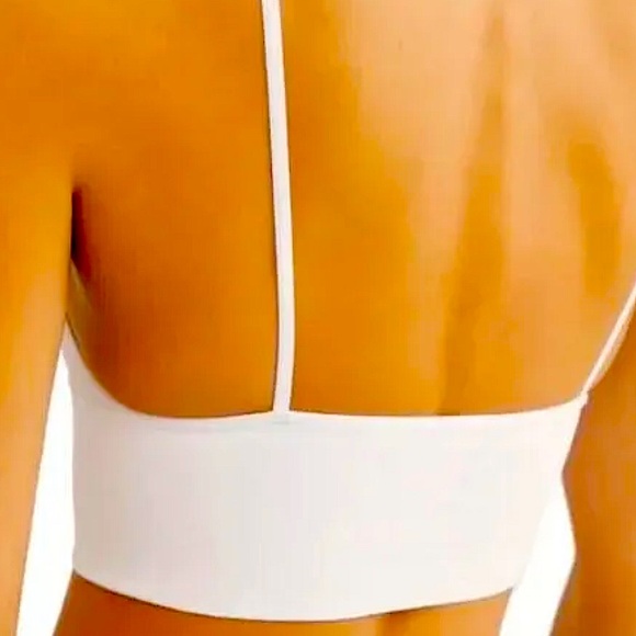 💕NWT Free People Andi Square Neck Seamless White ribbed Bralette tank sz M/L - Picture 3 of 5